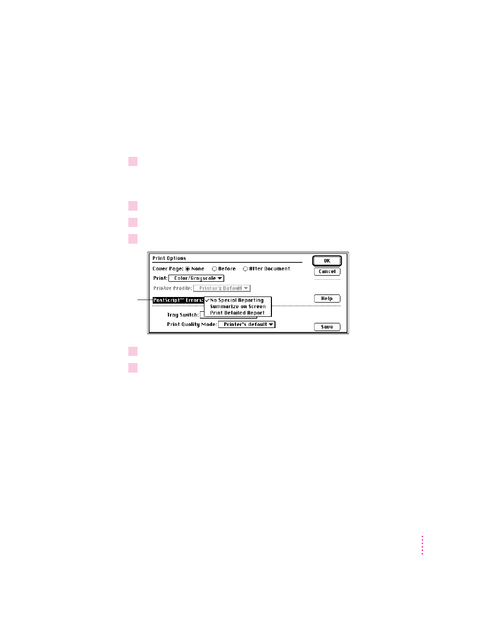 Reporting printing errors | Apple ColorLaserWriter 12/600PS User Manual | Page 192 / 377