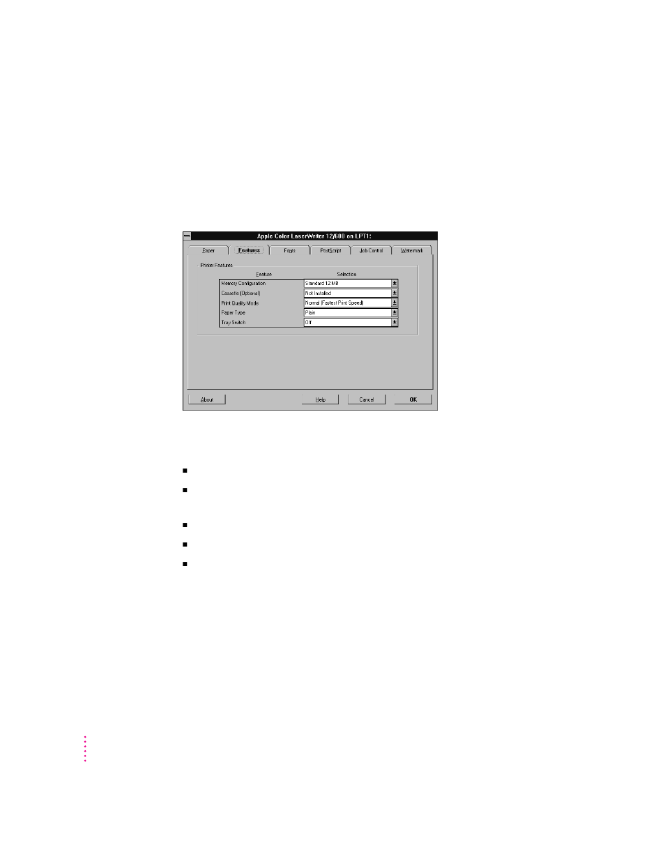 Features | Apple ColorLaserWriter 12/600PS User Manual | Page 211 / 377