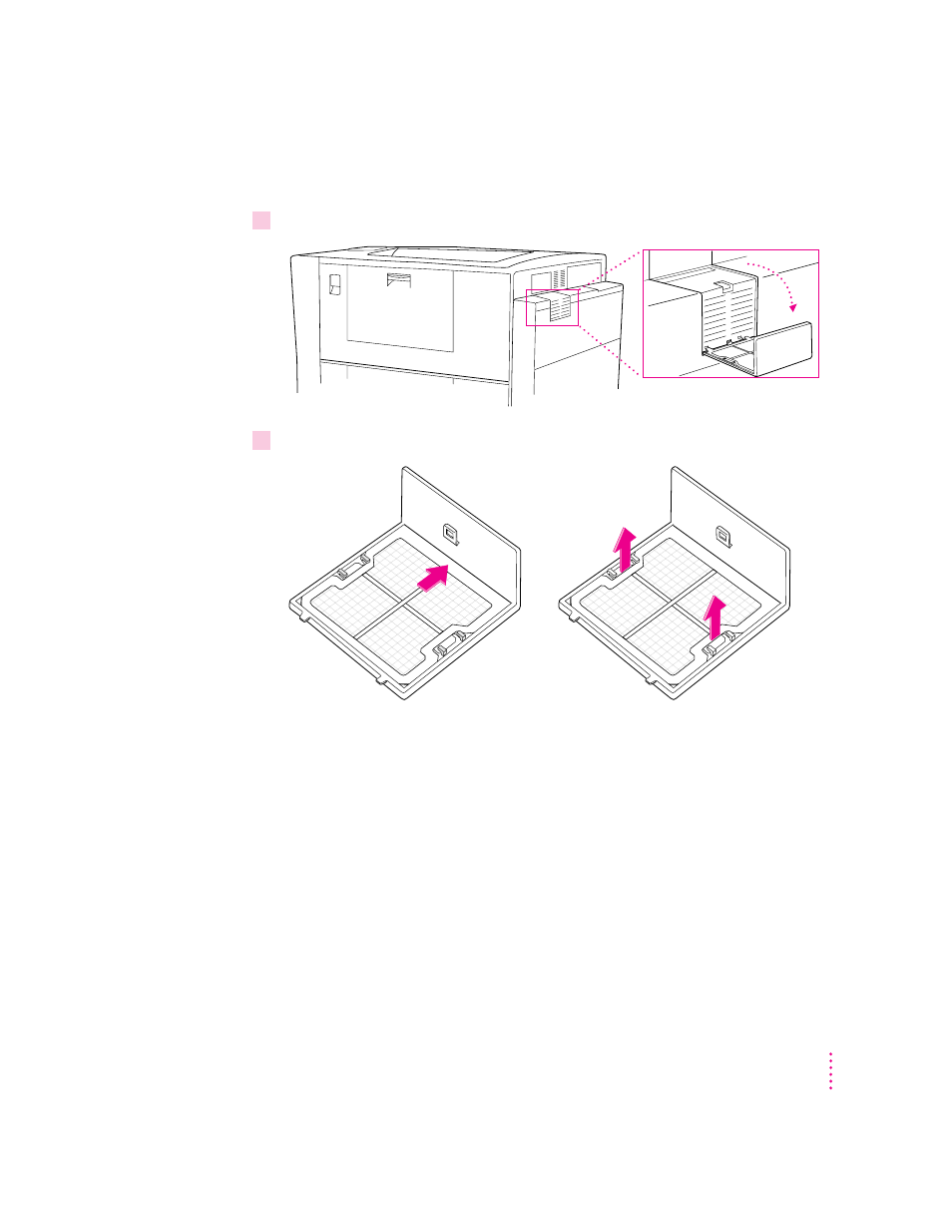 Replacing the air and ozone filters | Apple ColorLaserWriter 12/600PS User Manual | Page 337 / 377