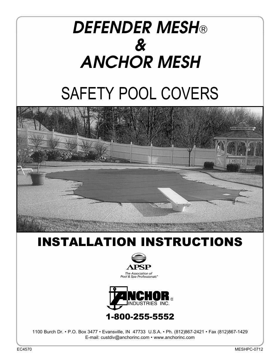 Anchor MESH POOL COVER User Manual | 16 pages
