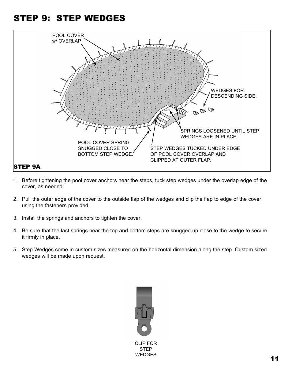 Step 9: step wedges | Anchor MESH POOL COVER User Manual | Page 11 / 16