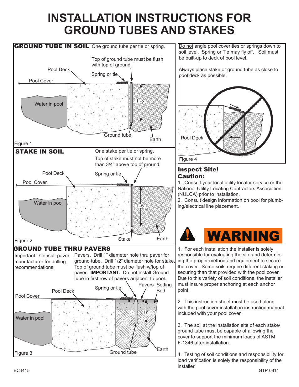 Anchor MESH POOL COVER GROUND TUBES AND STAKES User Manual | 2 pages