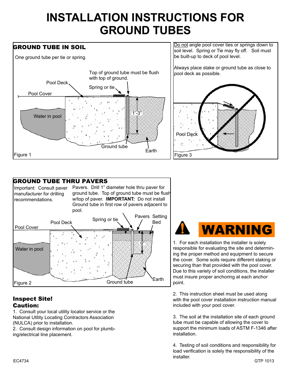 Anchor CLASSIC SOLID SAFETY POOL COVER GROUND TUBES AND STAKES User Manual | 2 pages