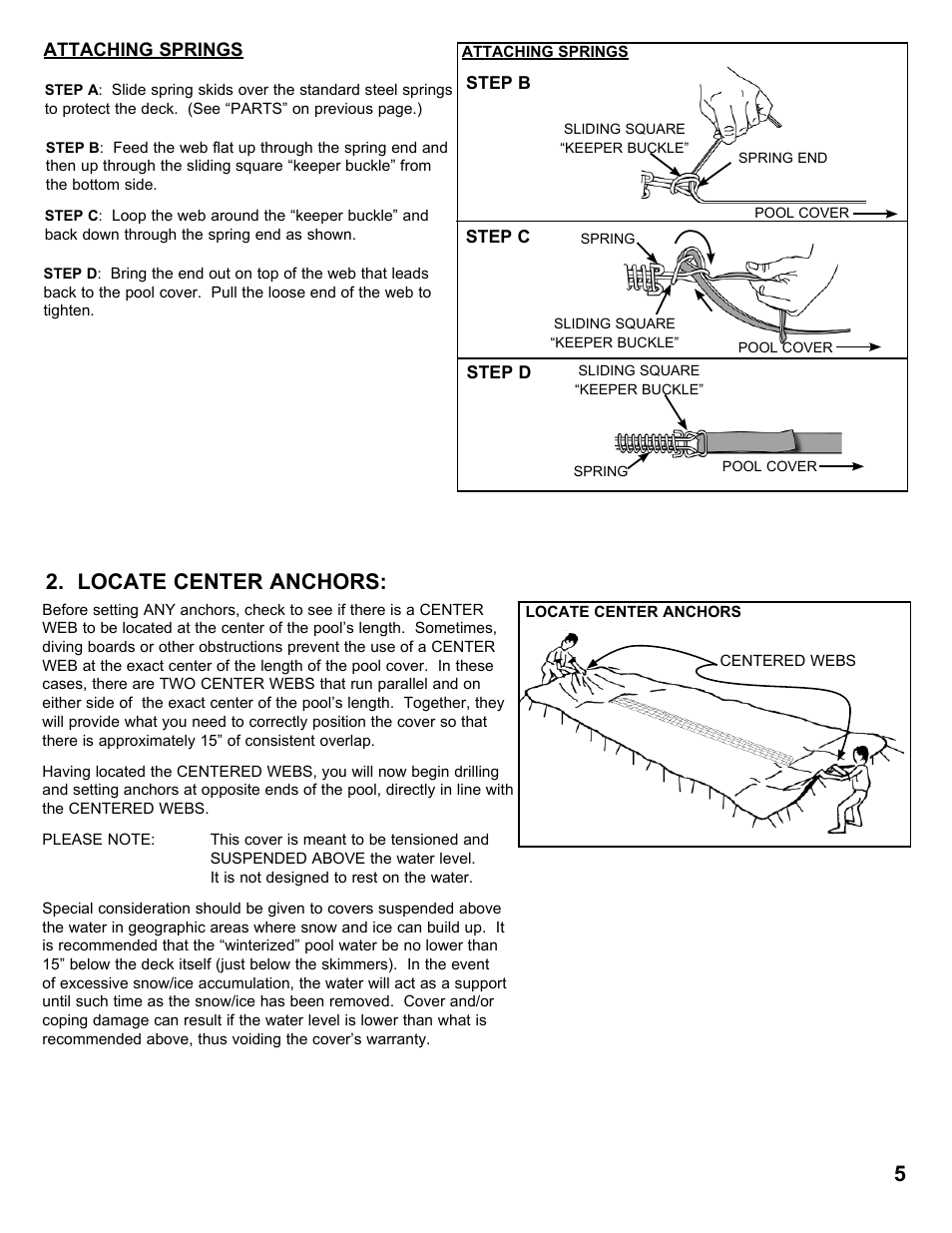 Locate center anchors | Anchor 5-STAR SOLID SAFETY POOL COVER User Manual | Page 5 / 12