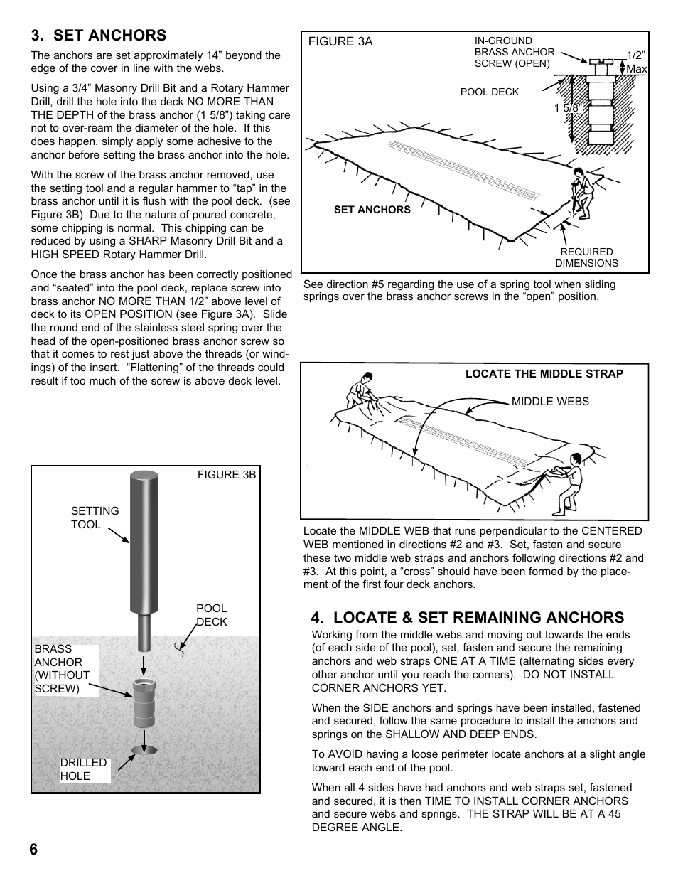 Set anchors 4. locate & set remaining anchors | Anchor 5-STAR SOLID SAFETY POOL COVER User Manual | Page 6 / 12