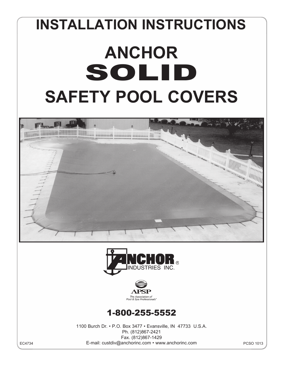 Anchor CLASSIC SOLID SAFETY POOL COVER User Manual | 16 pages