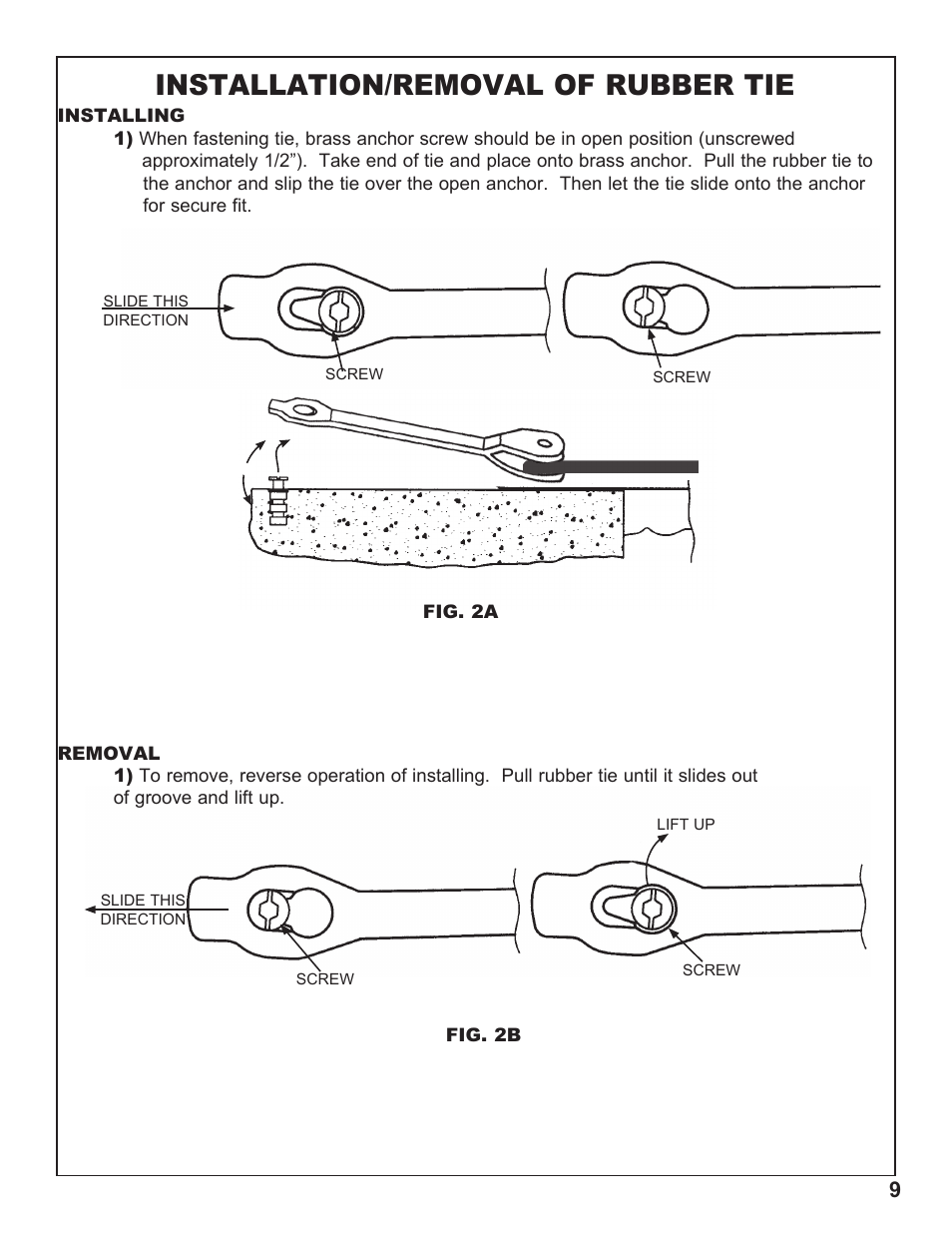 Installation/removal of rubber tie | Anchor CLASSIC SOLID SAFETY POOL COVER User Manual | Page 9 / 16