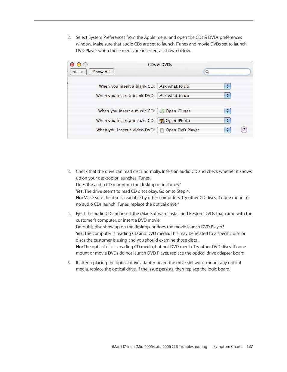 Apple iMac (17-inch Mid 2006) User Manual | Page 137 / 160