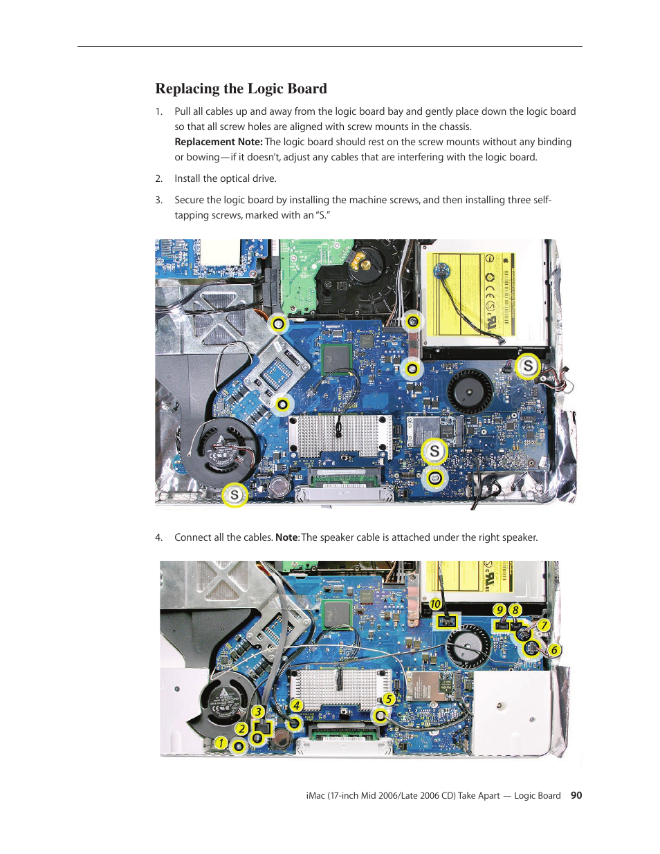 Replacing the logic board | Apple iMac (17-inch Mid 2006) User Manual | Page 90 / 160