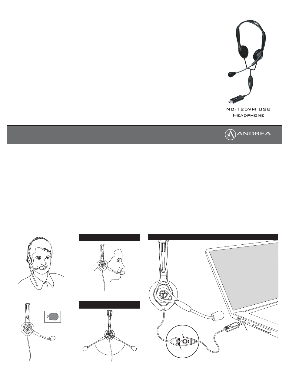 Andrea Electronics NC-125VM USB User Manual | 1 page