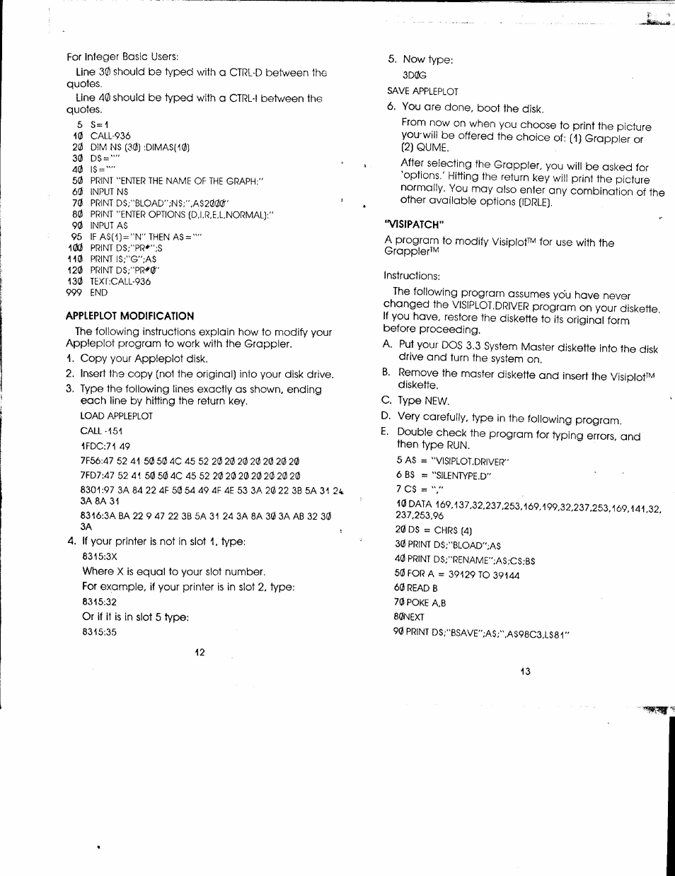 Appleplot modification, Visipatch | Apple Grr User Manual | Page 7 / 10