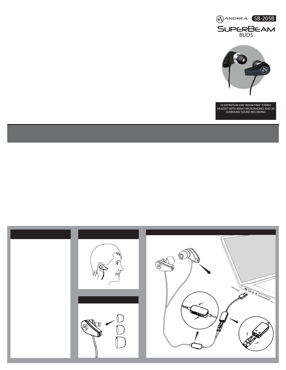 Andrea Electronics SB-205B User Manual | 1 page