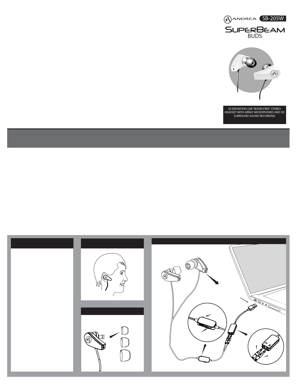 Andrea Electronics SB-205W User Manual | 1 page