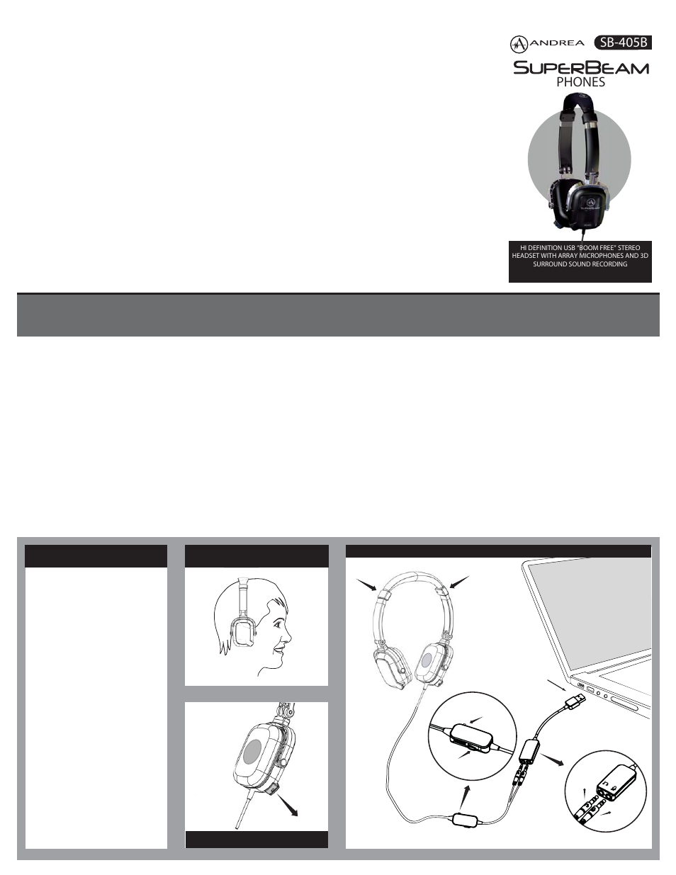 Andrea Electronics SB-405B User Manual | 1 page
