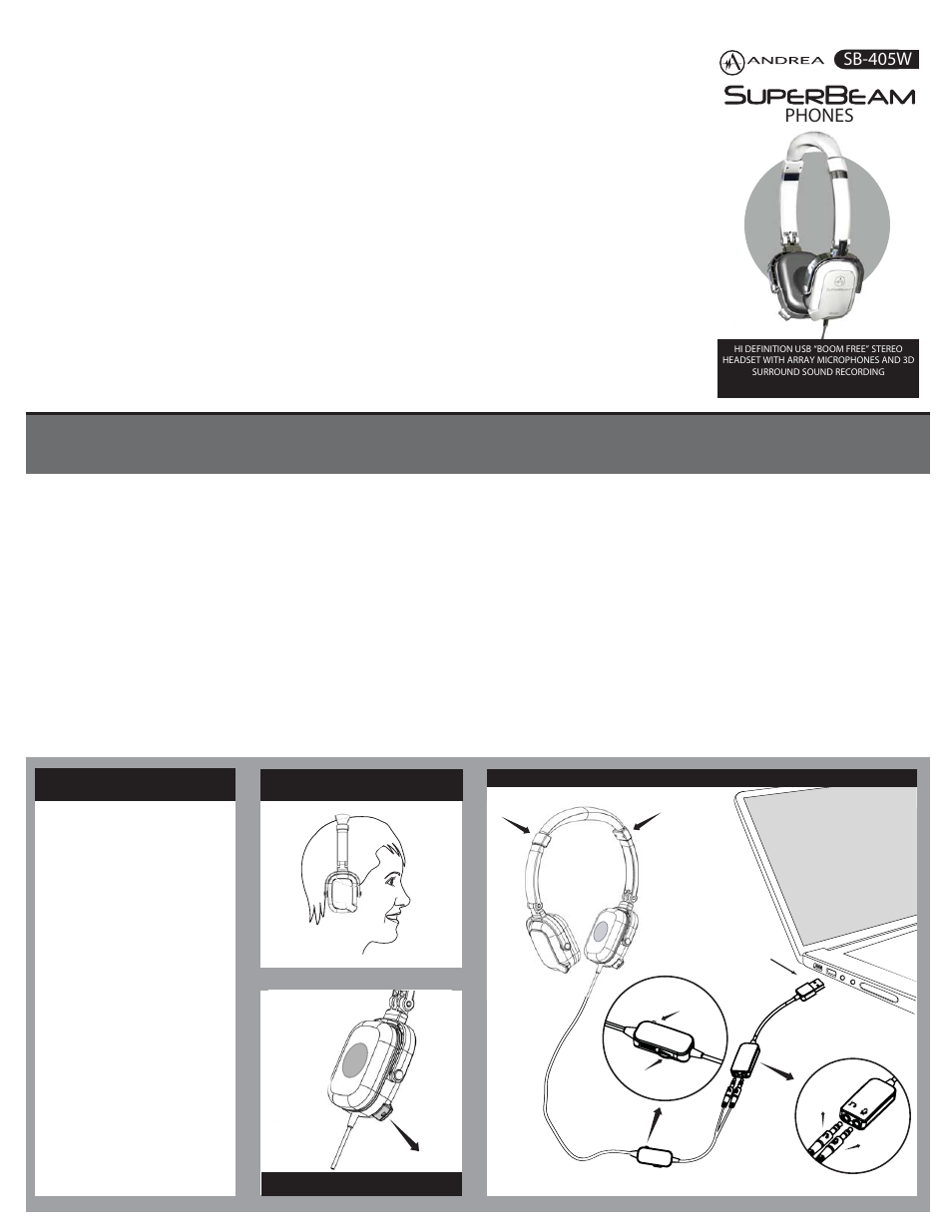 Andrea Electronics SB-405W User Manual | 1 page