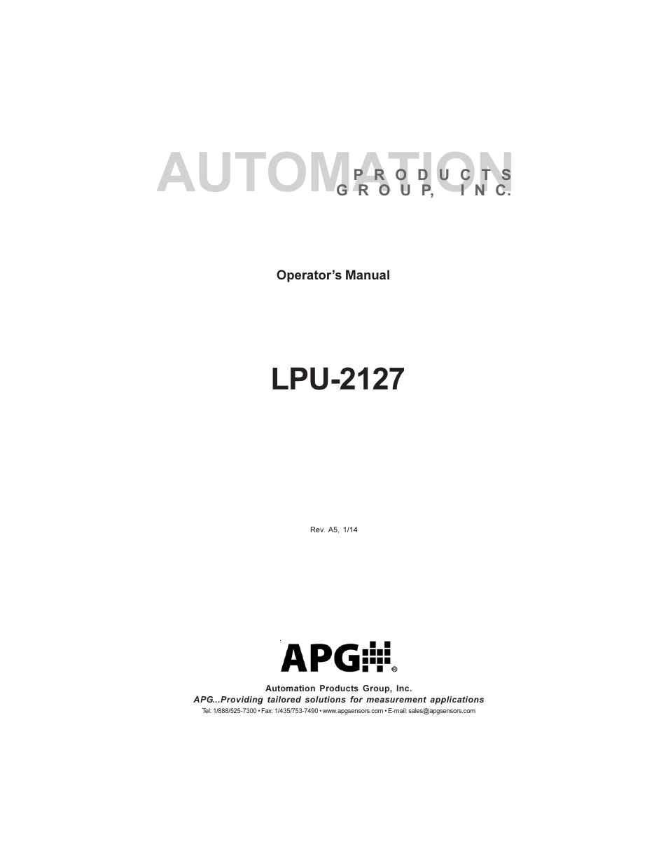 APG LPU-2127 user manual User Manual | 27 pages