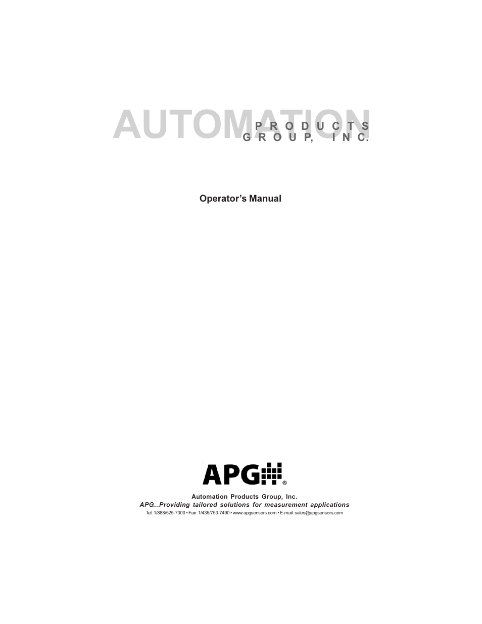 Automation | APG LPU-2127 user manual User Manual | Page 27 / 27