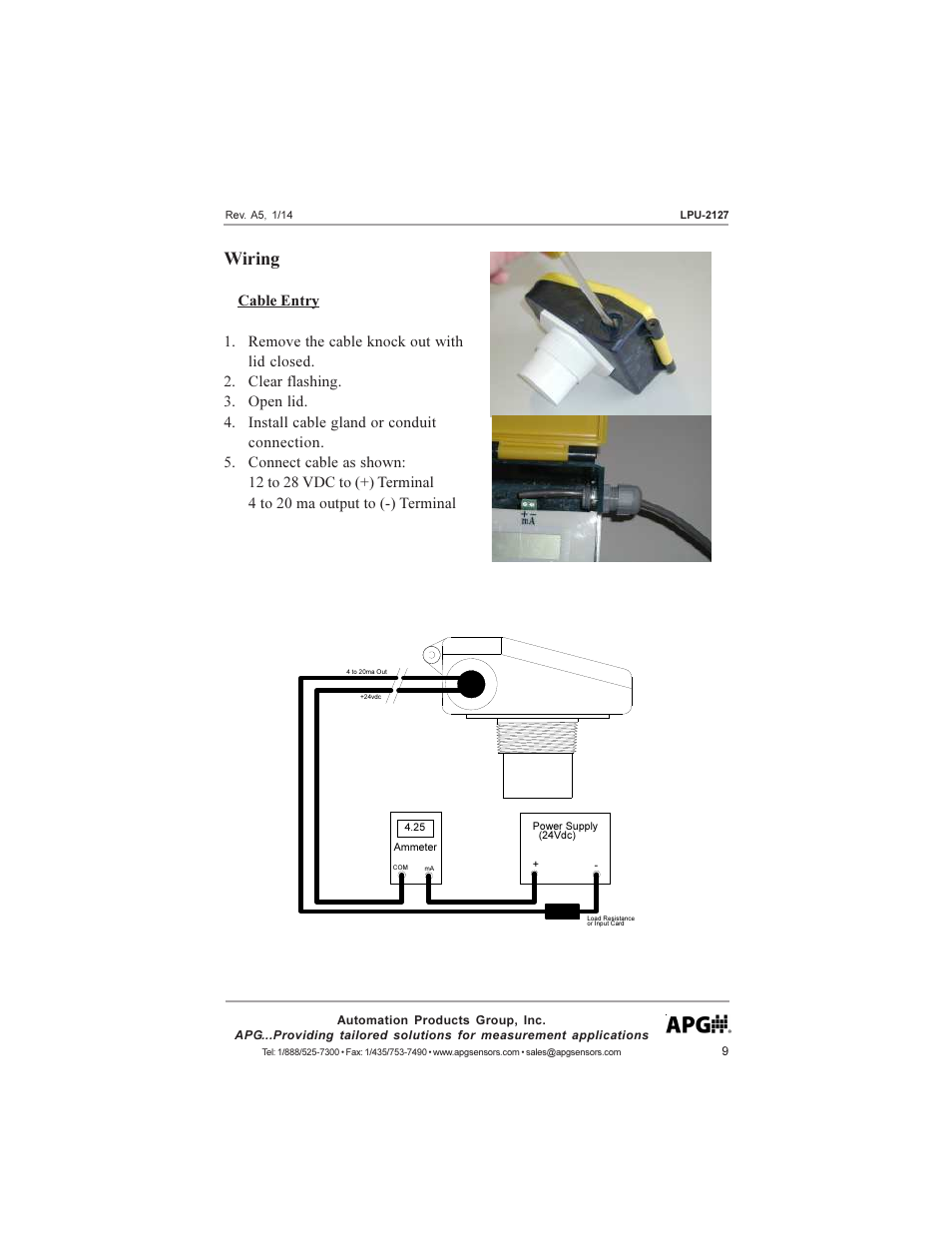 Wiring | APG LPU-2127 user manual User Manual | Page 9 / 27