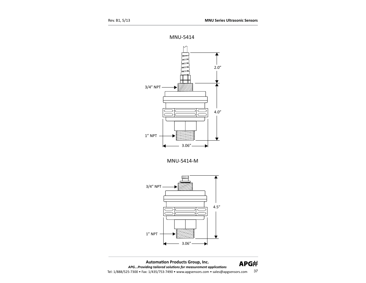 APG MNU Slave Sensor user manual User Manual | Page 37 / 40