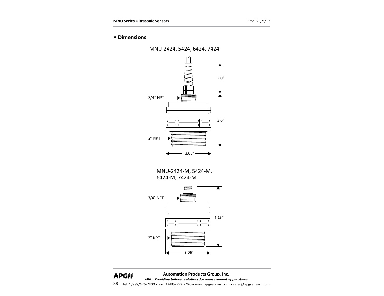 APG MNU Slave Sensor user manual User Manual | Page 38 / 40