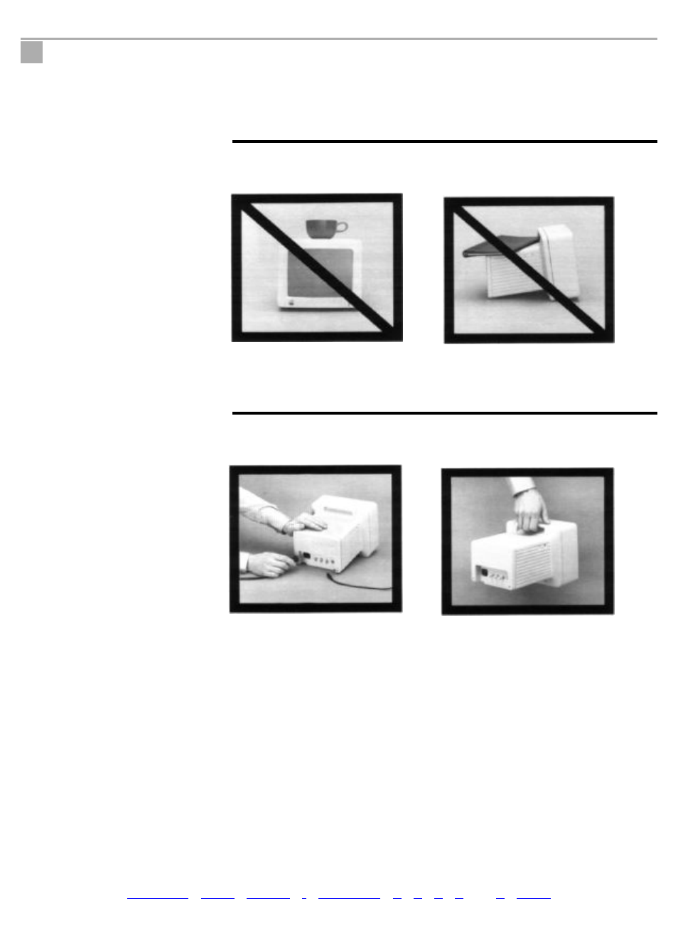 Care of your monitor iic, While operating, Transporting | Care of your monitor iic 5 | Apple IIc User Manual | Page 9 / 11