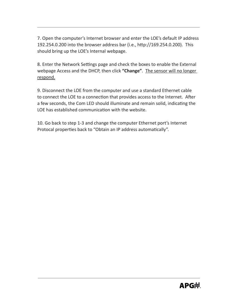 APG LOE Master Sensor user manual User Manual | Page 33 / 36