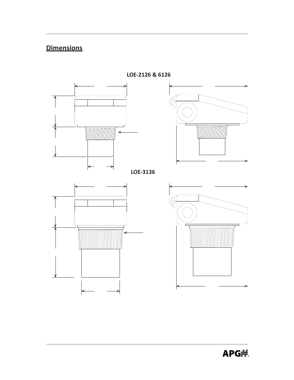 Dimensions | APG LOE Master Sensor user manual User Manual | Page 35 / 36