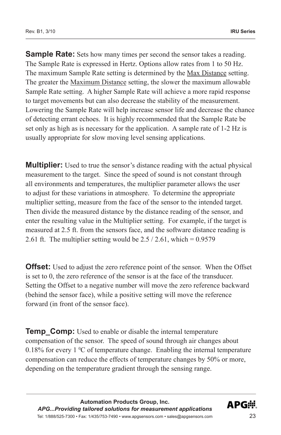 APG IRU-9400 user manual User Manual | Page 23 / 42