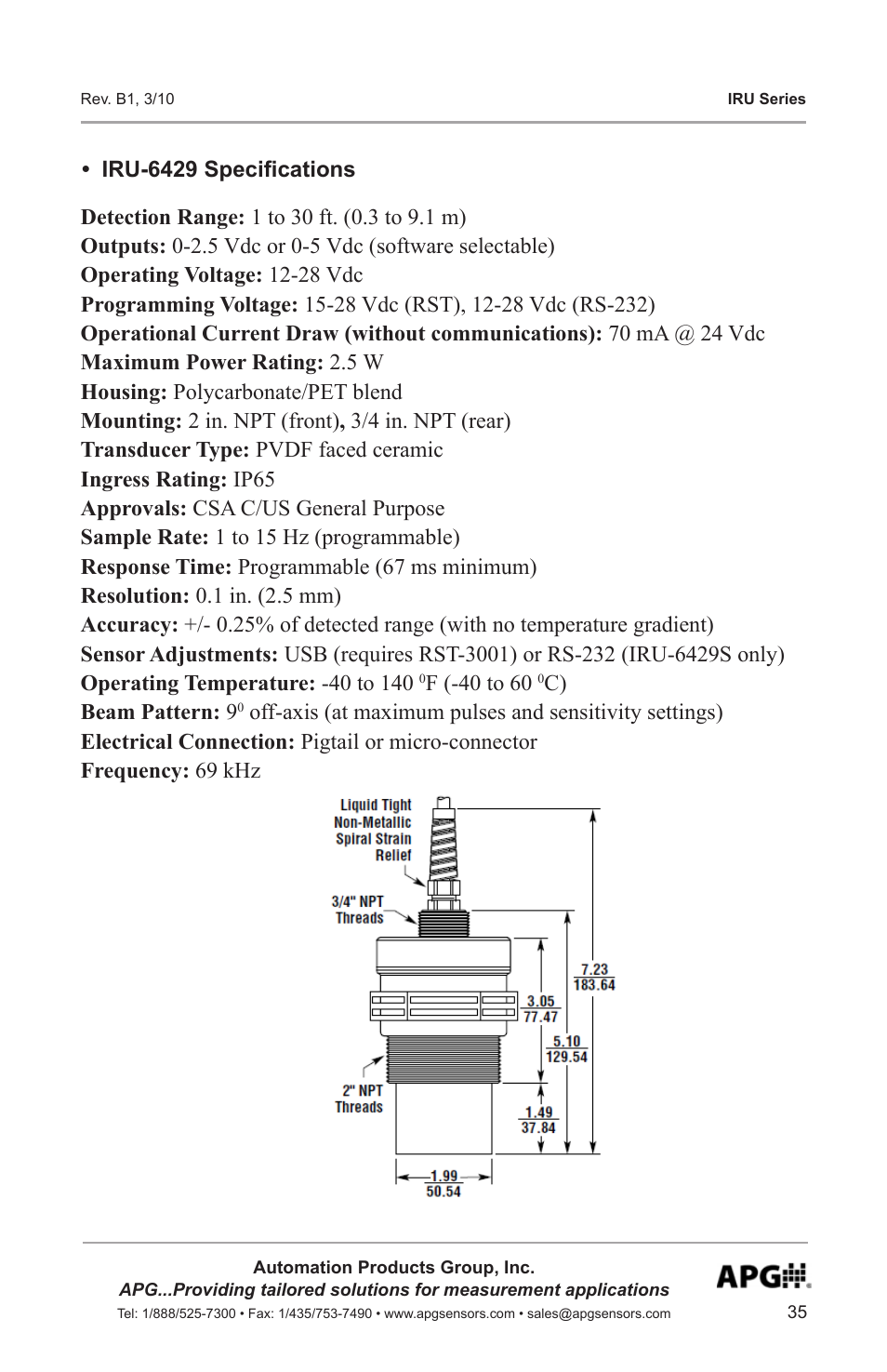 APG IRU-9400 user manual User Manual | Page 35 / 42