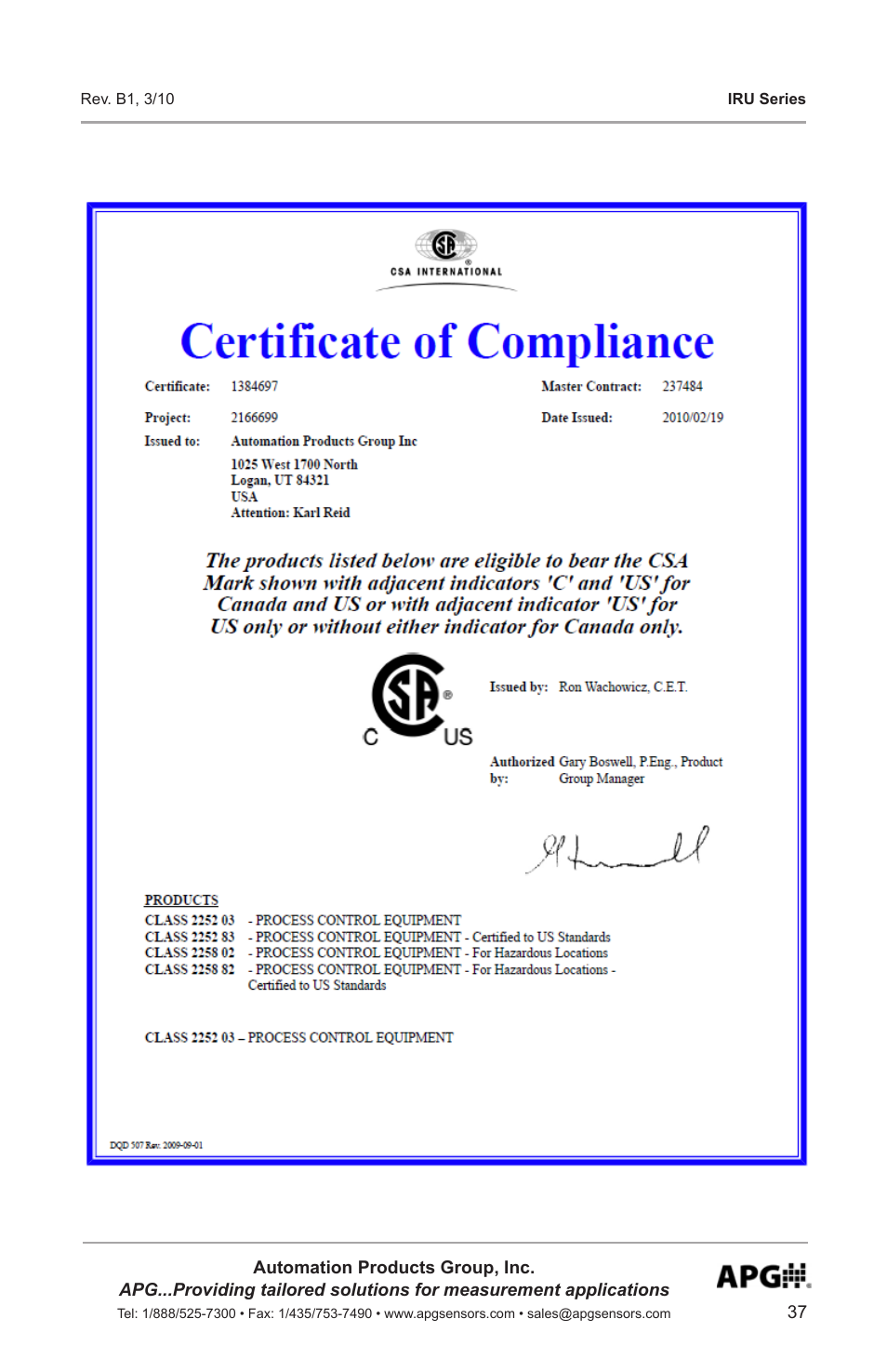 APG IRU-9400 user manual User Manual | Page 37 / 42