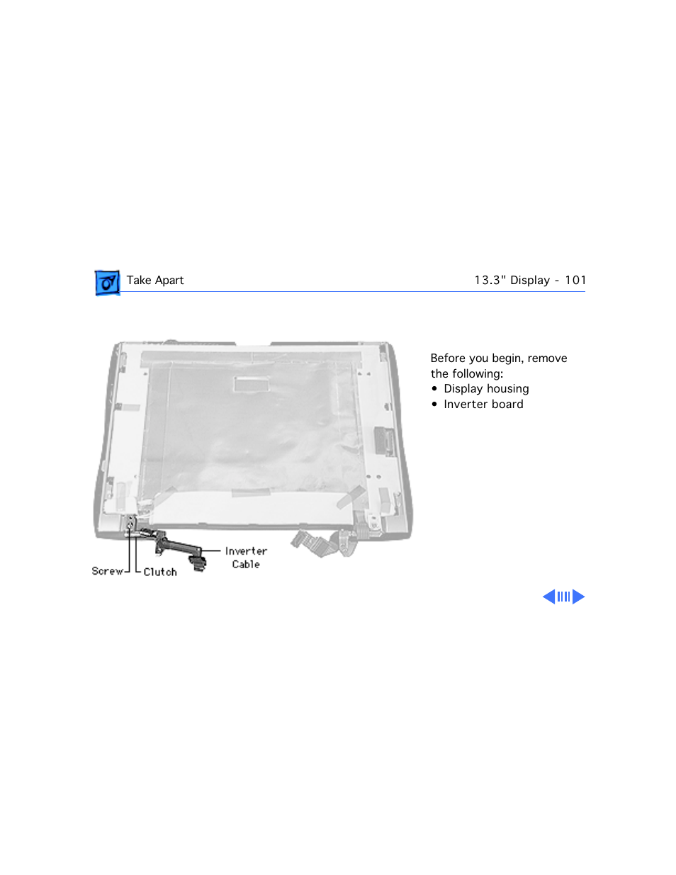 Inverter cable and clutch | Apple PowerBook G3 Series User Manual | Page 102 / 112