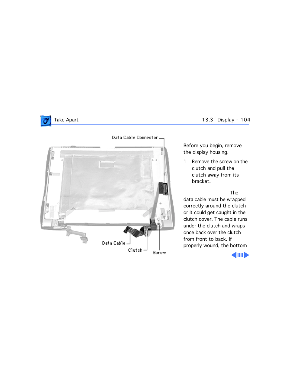 Data cable and clutch | Apple PowerBook G3 Series User Manual | Page 105 / 112