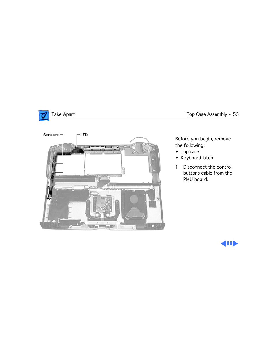 Control buttons cable | Apple PowerBook G3 Series User Manual | Page 56 / 112