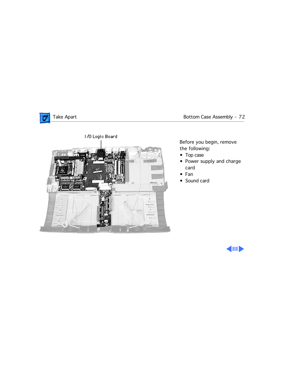 I/o logic board | Apple PowerBook G3 Series User Manual | Page 73 / 112