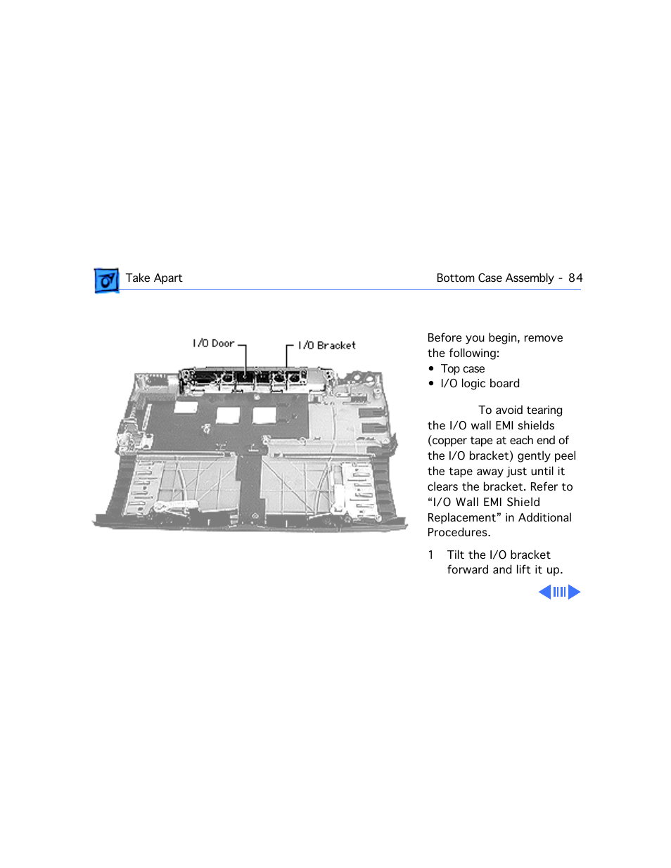 I/o door | Apple PowerBook G3 Series User Manual | Page 85 / 112