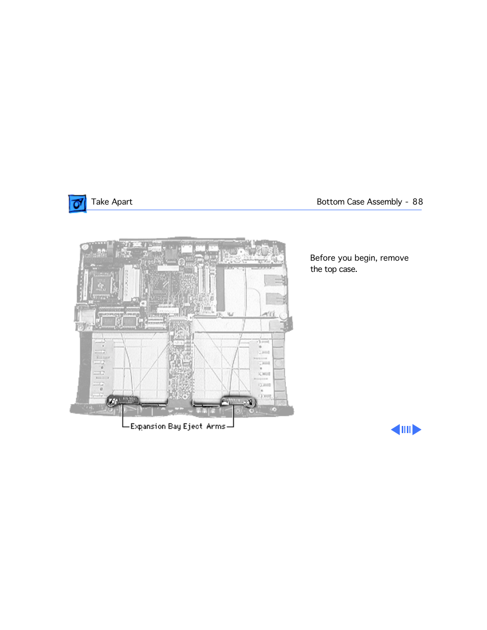 Expansion bay eject arms | Apple PowerBook G3 Series User Manual | Page 89 / 112