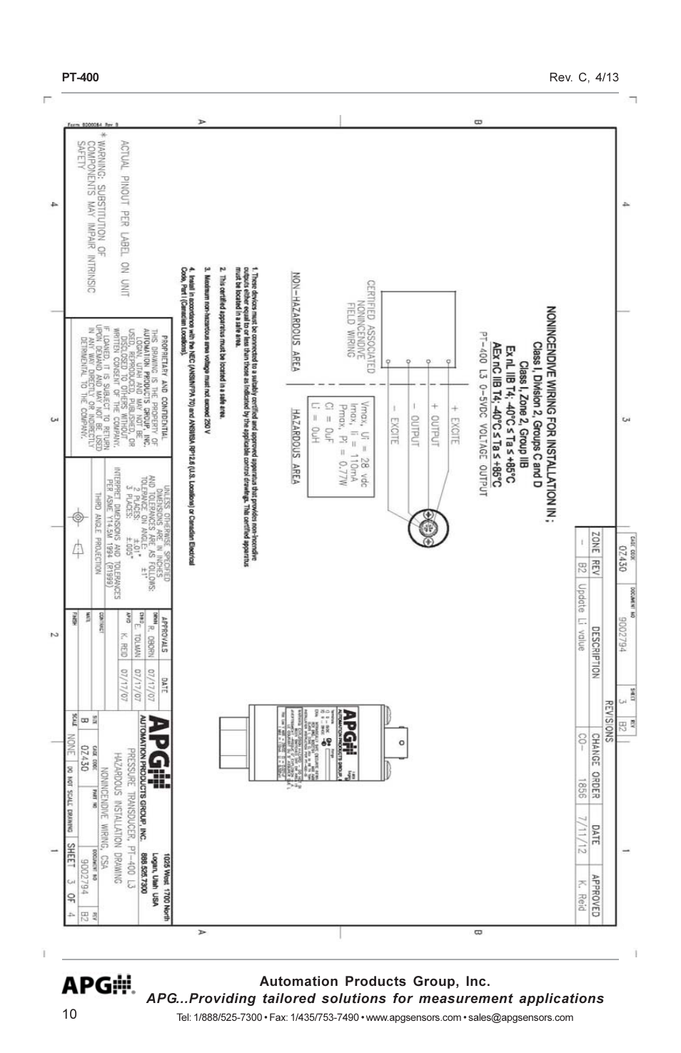 APG PT-400 Pressure Transducer user manual User Manual | Page 10 / 17