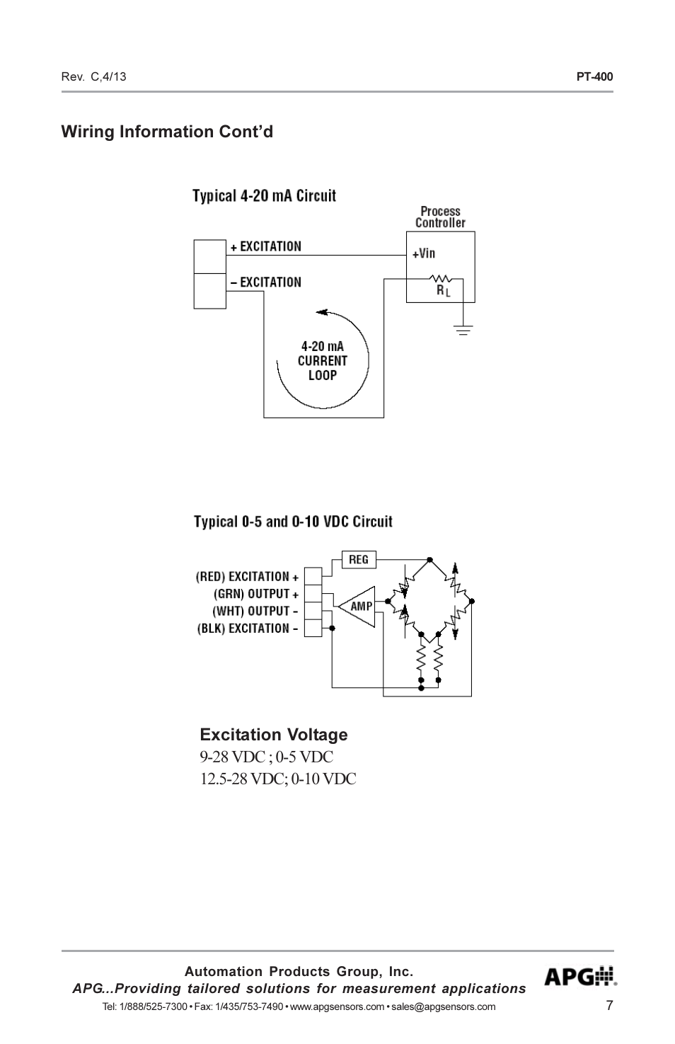APG PT-400 Pressure Transducer user manual User Manual | Page 7 / 17