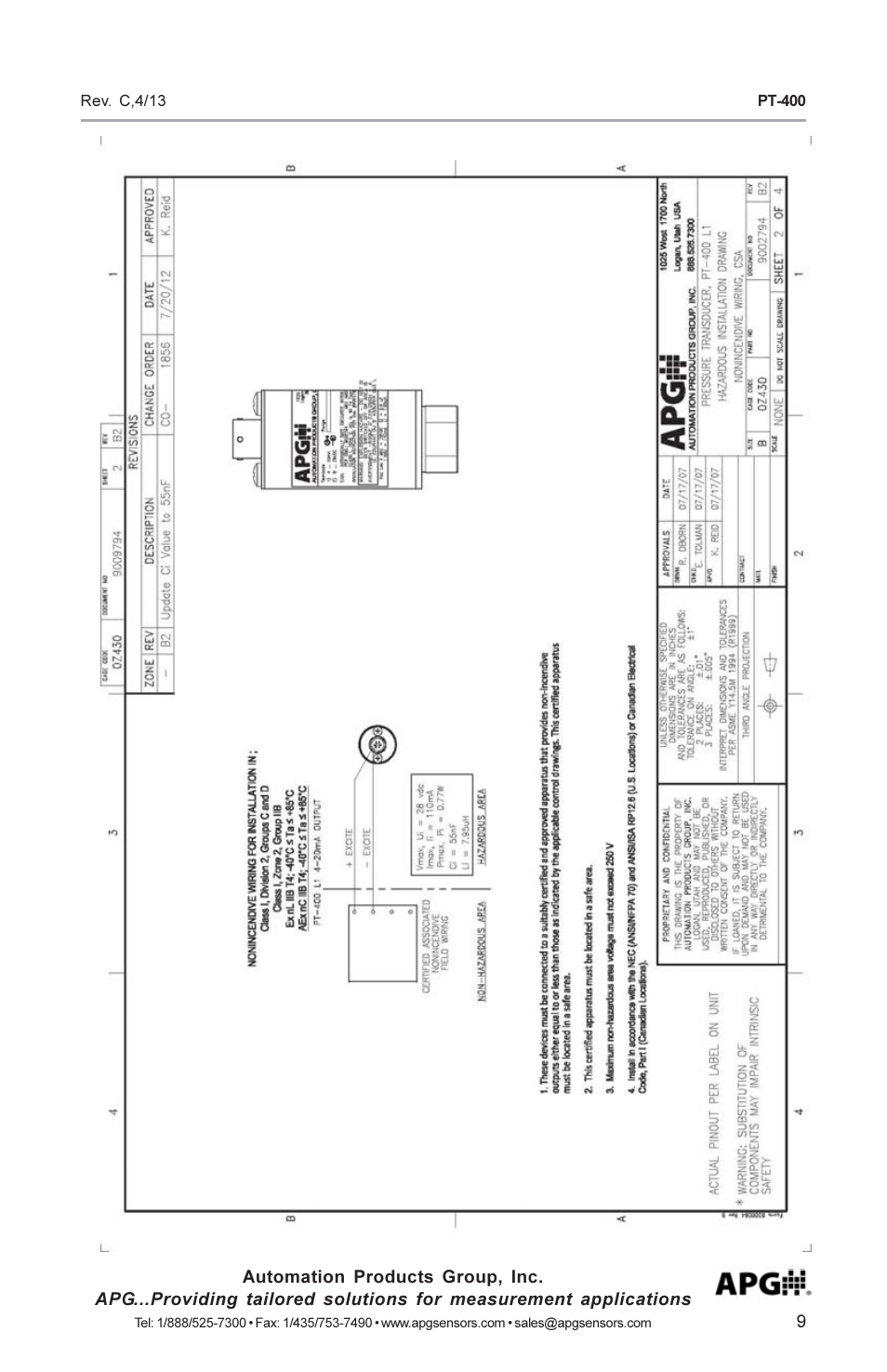 APG PT-400 Pressure Transducer user manual User Manual | Page 9 / 17