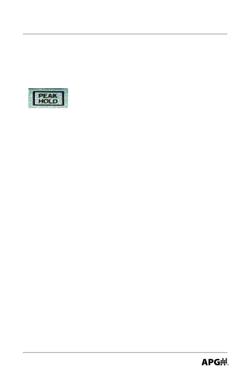 Peak-hold (p hold) | APG PG7 user manual User Manual | Page 11 / 31