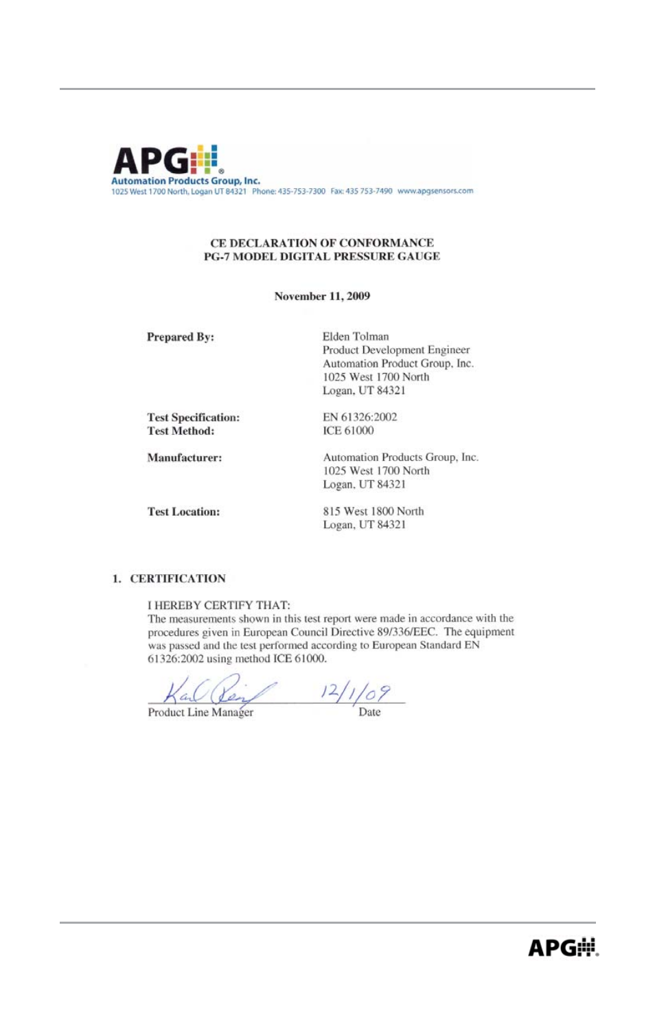 APG PG7 user manual User Manual | Page 29 / 31