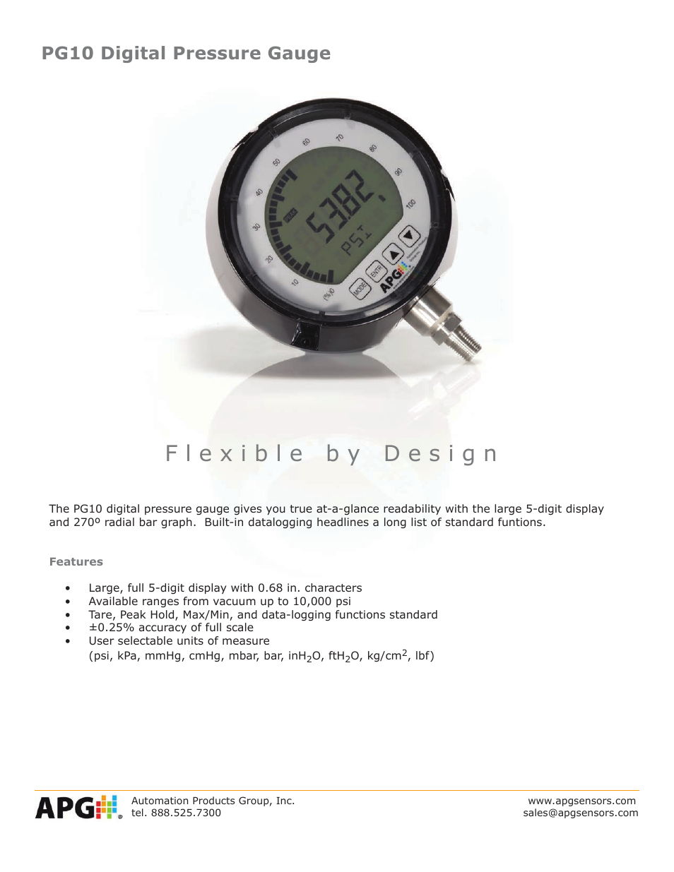APG PG10 datasheet User Manual | 4 pages