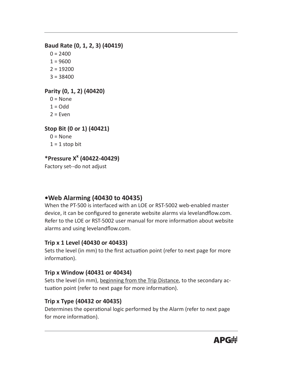 APG PT-503 Slave Submersible Modbus user manual User Manual | Page 27 / 32