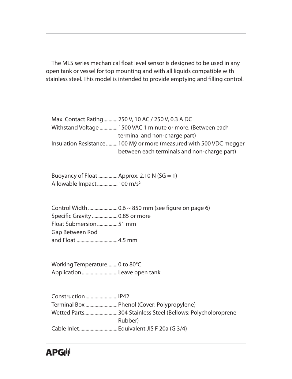 APG MLS Movable Float user manual User Manual | Page 4 / 12