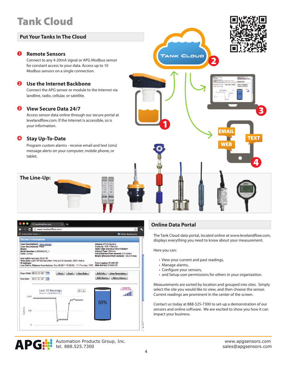 Tank cloud | APG MPX Slave Sensor datasheet User Manual | Page 4 / 4