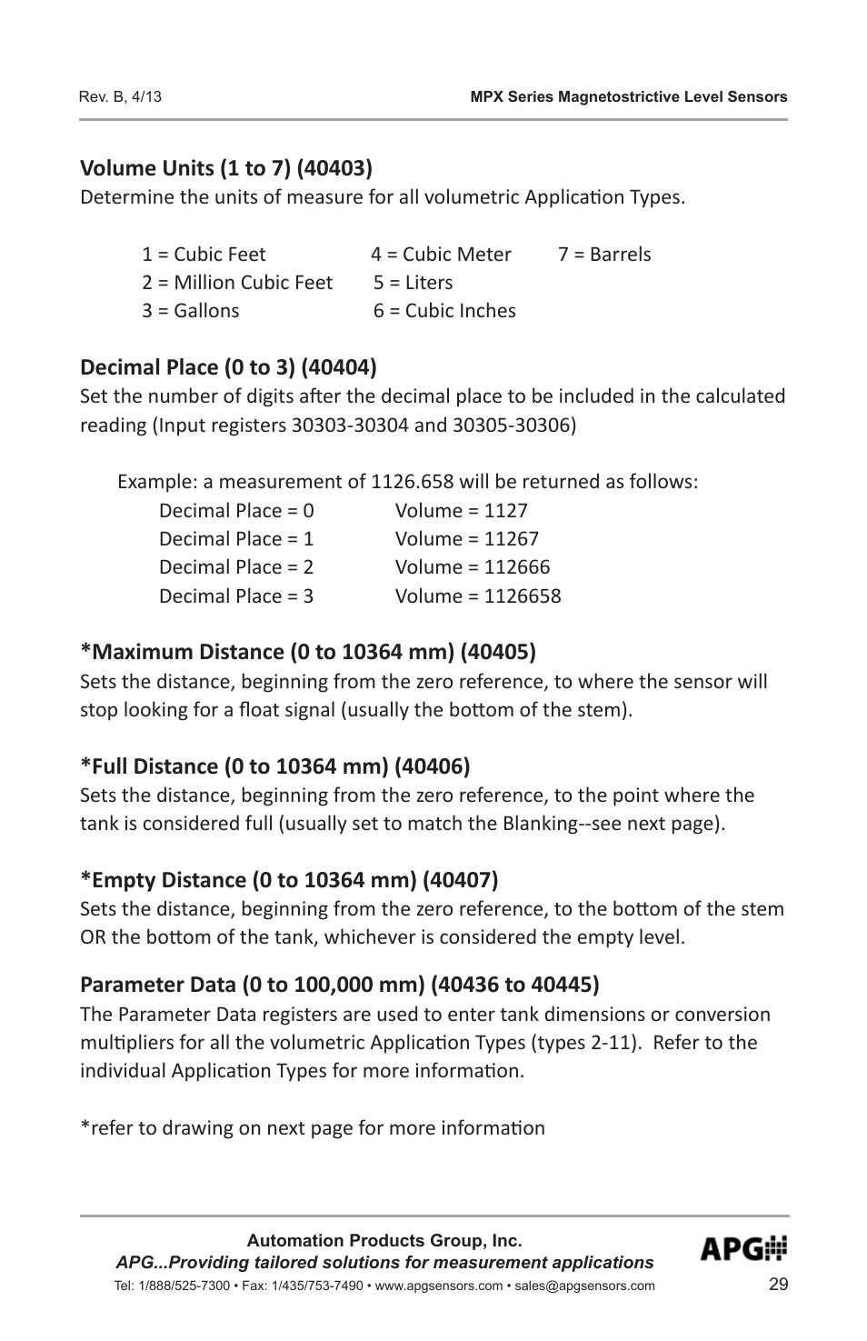 APG MPX Slave Sensor user manual User Manual | Page 29 / 48