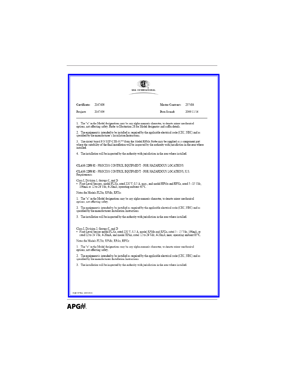 APG RPM Explosion Proof Resistive Chain user manual User Manual | Page 16 / 20