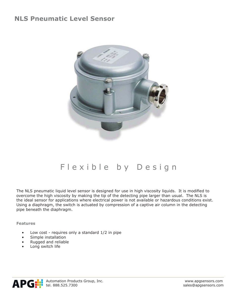 APG NLS Pneumatic datasheet User Manual | 2 pages