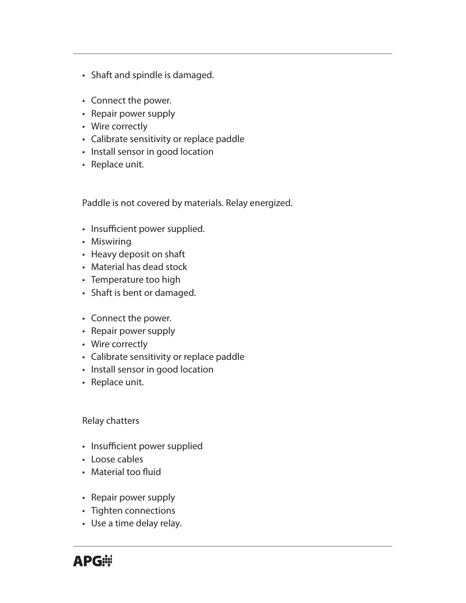 APG PWS Paddle Wheel user manual User Manual | Page 12 / 14