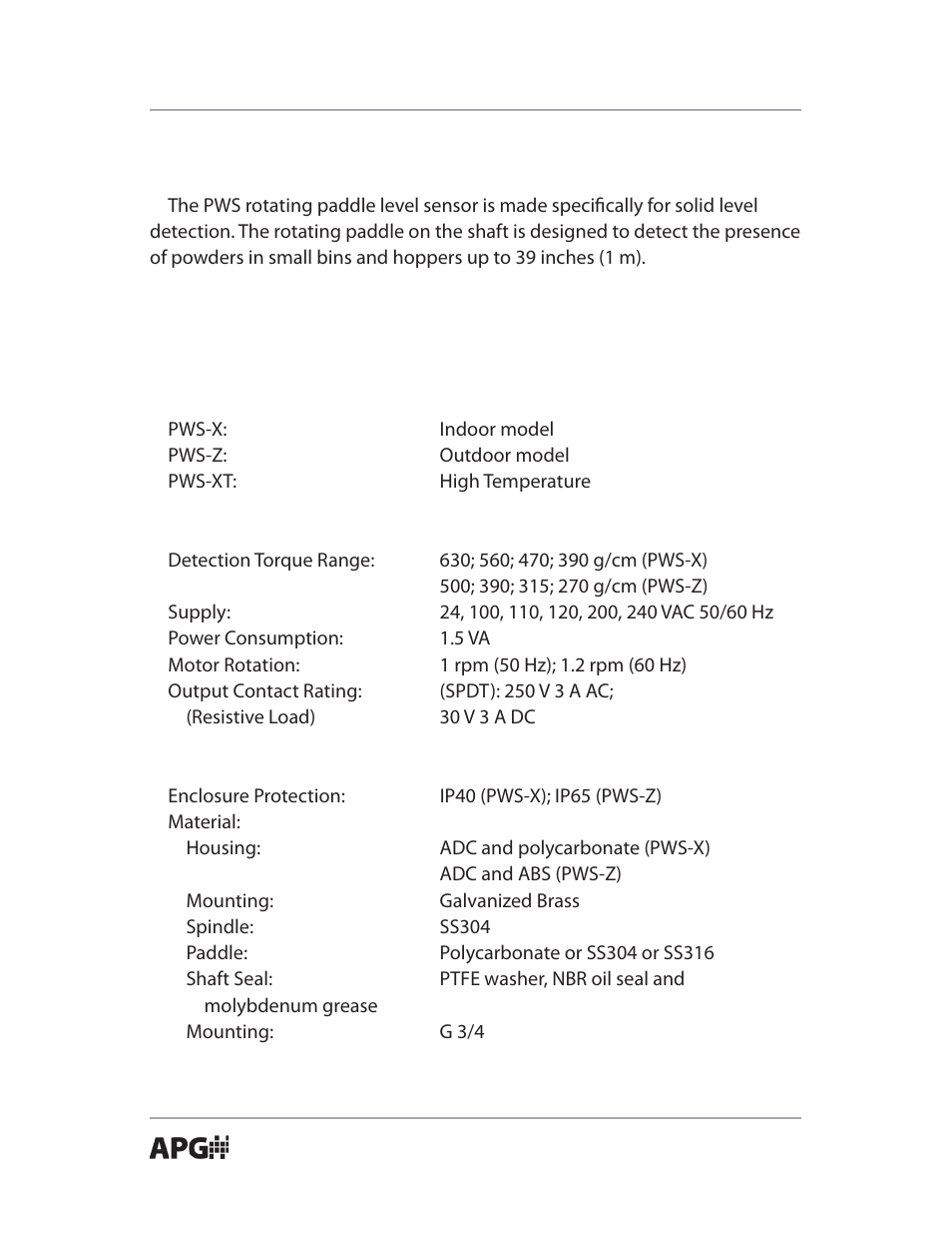 APG PWS Paddle Wheel user manual User Manual | Page 4 / 14